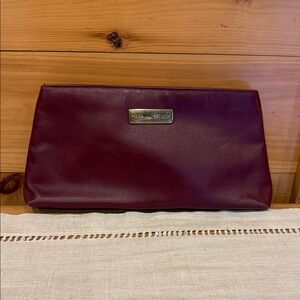 Burgundy Clutch with Gold Logo Plate